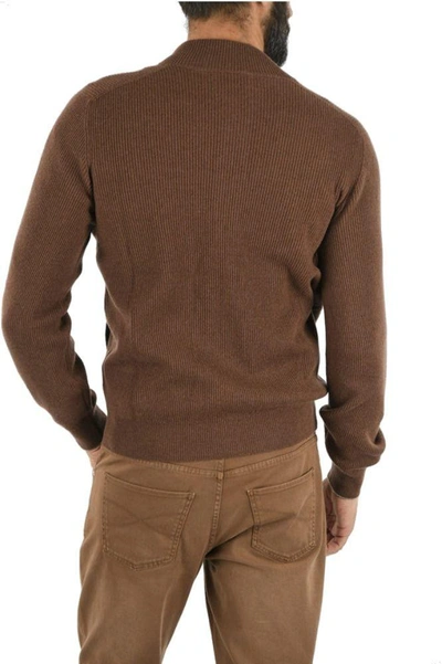 Shop Brunello Cucinelli Men's Brown Cashmere Cardigan