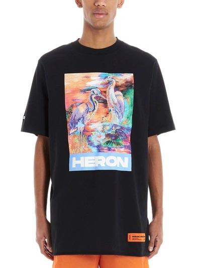 Shop Heron Preston Men's Black Cotton T-shirt