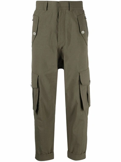 Shop Balmain Men's Green Cotton Pants