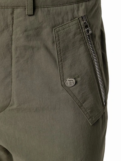 Shop Balmain Men's Green Cotton Pants