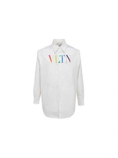 Shop Valentino Men's White Cotton Shirt