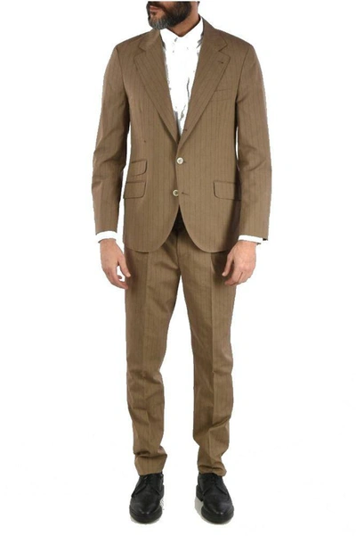 Shop Brunello Cucinelli Men's Beige Wool Suit