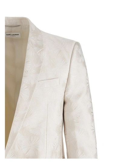 Shop Saint Laurent Men's White Wool Blazer
