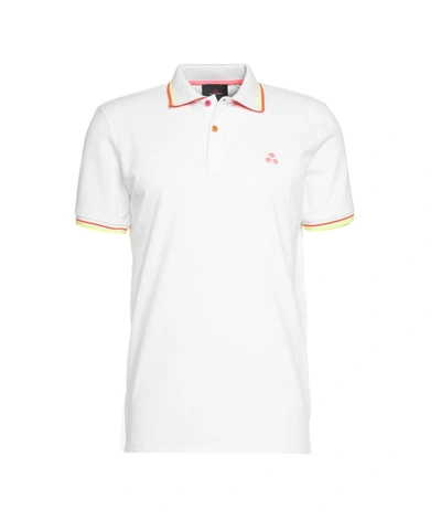 Shop Peuterey Men's White Cotton Polo Shirt