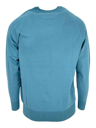 Shop Aspesi Men's Light Blue Cotton Sweater