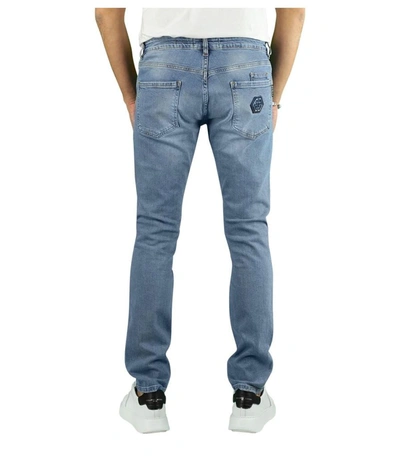 Shop Philipp Plein Men's Light Blue Other Materials Jeans