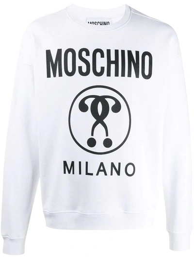 Shop Moschino Men's White Cotton Sweatshirt