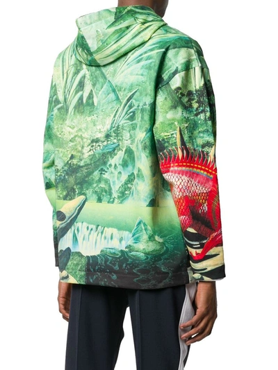 Shop Valentino Men's Green Cotton Sweatshirt