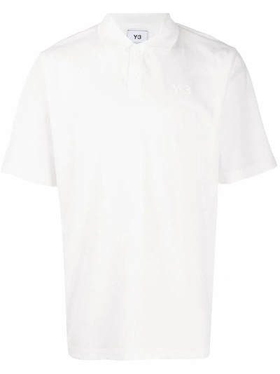 Shop Adidas Y-3 Yohji Yamamoto Men's White Cotton Polo Shirt