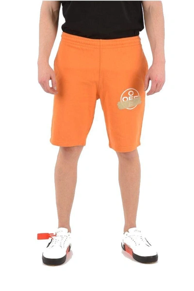 Shop Off-white Men's Orange Cotton Shorts