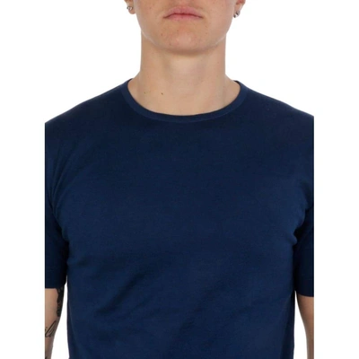 Shop John Smedley Men's Blue Cotton T-shirt