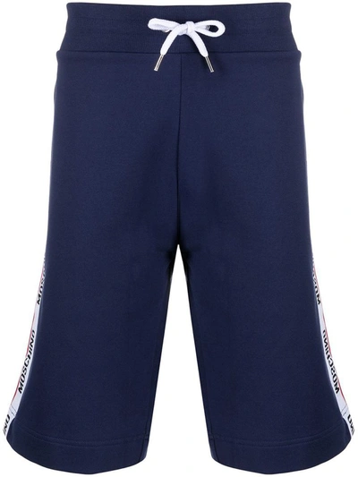 Shop Moschino Underwear Men's Blue Cotton Shorts