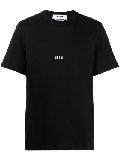 Msgm Viscose Pattern T-shirt In Black