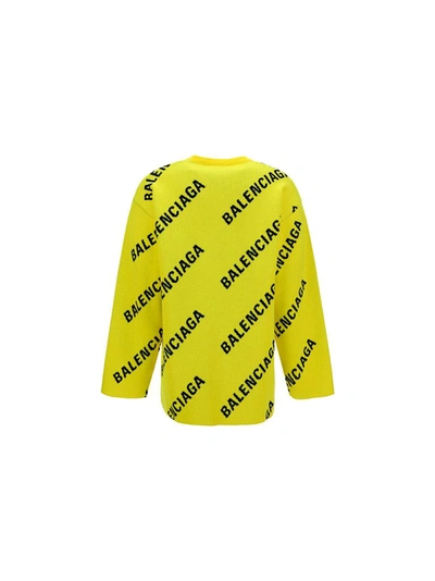 Shop Balenciaga Men's Yellow Other Materials Sweater