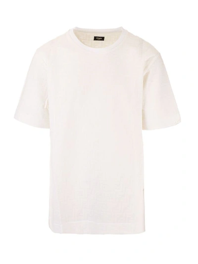 Shop Fendi Men's White Other Materials T-shirt