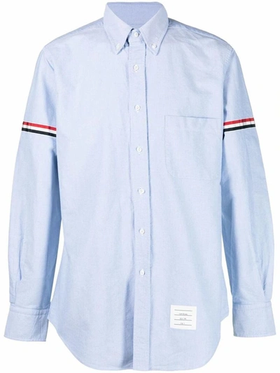 Shop Thom Browne Men's Light Blue Other Materials Shirt
