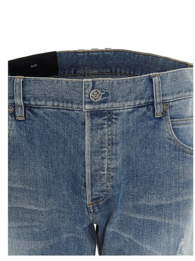 Shop Balmain Men's Blue Other Materials Jeans