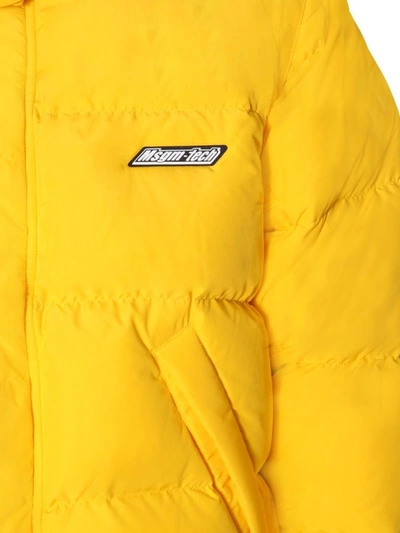 Shop Msgm Men's Yellow Polyester Down Jacket