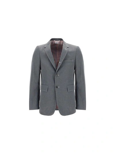Shop Thom Browne Men's Grey Polyester Blazer