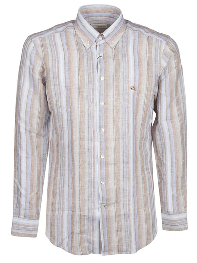 Shop Etro Men's Beige Linen Shirt