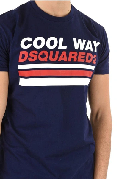 Shop Dsquared2 Men's Blue Cotton T-shirt