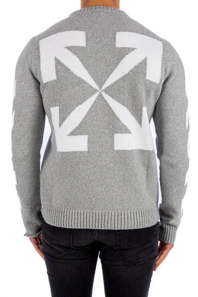 Shop Off-white Men's Grey Cotton Sweater