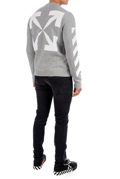 Shop Off-white Men's Grey Cotton Sweater