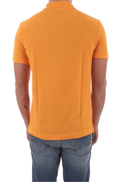Shop Lacoste Men's Orange Cotton Polo Shirt