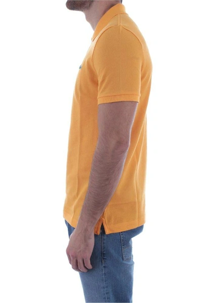 Shop Lacoste Men's Orange Cotton Polo Shirt