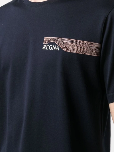 Shop Z Zegna Men's Blue Other Materials T-shirt