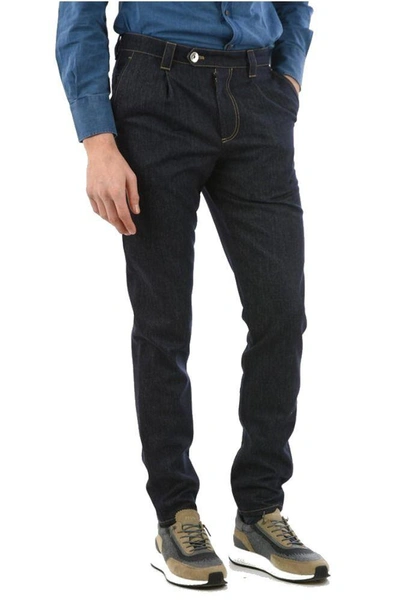 Shop Brunello Cucinelli Men's Blue Wool Jeans