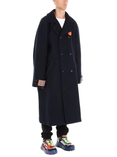 Shop Off-white Men's Blue Wool Coat