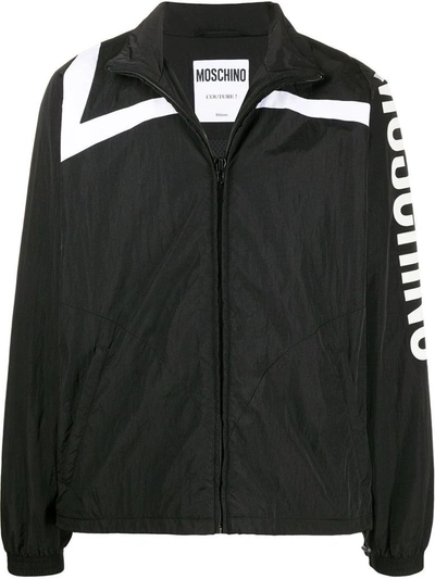 Shop Moschino Men's Black Polyamide Outerwear Jacket