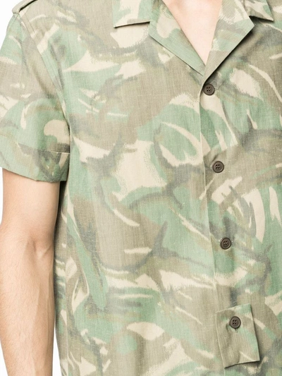 Shop Saint Laurent Men's Green Cotton Shirt