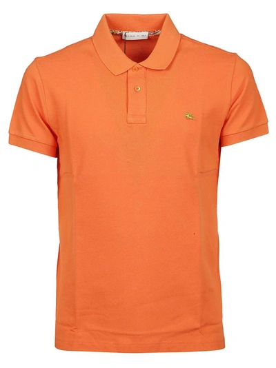 Shop Etro Men's Orange Cotton Polo Shirt
