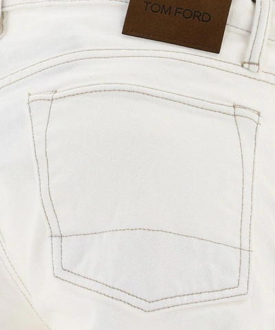 Shop Tom Ford Men's White Cotton Jeans