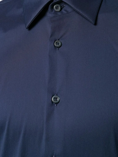 Shop Prada Men's Blue Cotton Shirt