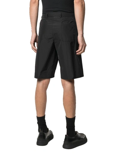 Shop Prada Men's Black Cotton Shorts