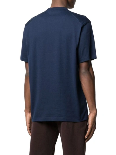 Shop Adidas Y-3 Yohji Yamamoto Men's Blue Cotton T-shirt