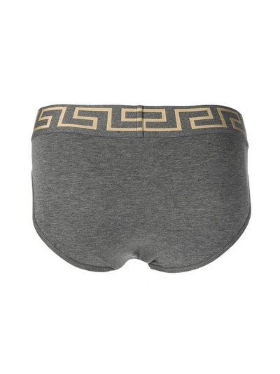 Shop Versace Men's Grey Cotton Brief