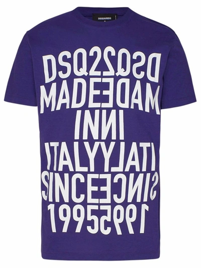 Shop Dsquared2 Men's Purple Cotton T-shirt