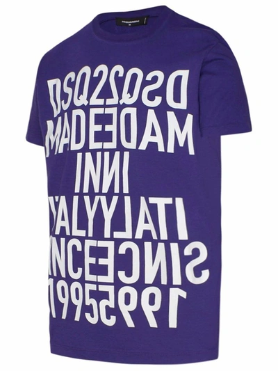 Shop Dsquared2 Men's Purple Cotton T-shirt