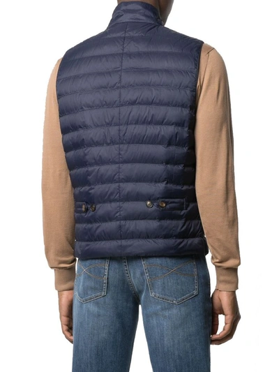 Shop Brunello Cucinelli Men's Blue Polyester Vest