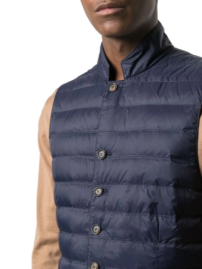 Shop Brunello Cucinelli Men's Blue Polyester Vest