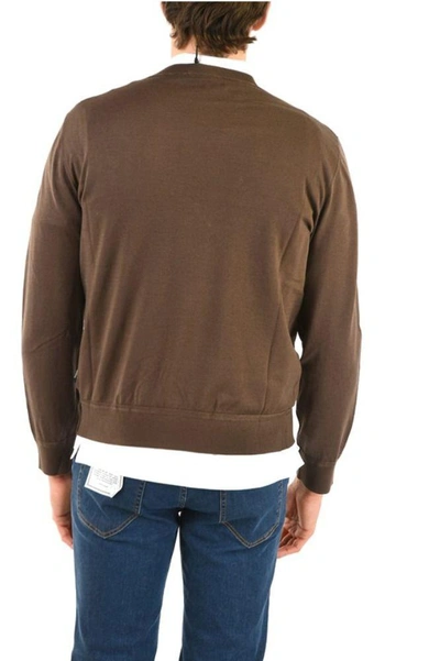 Shop Ermenegildo Zegna Men's Brown Cotton Sweater