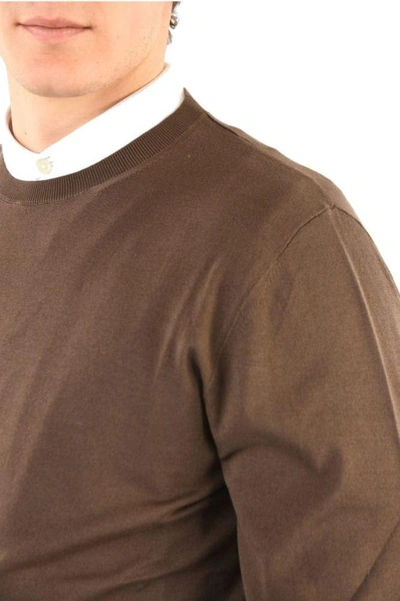 Shop Ermenegildo Zegna Men's Brown Cotton Sweater