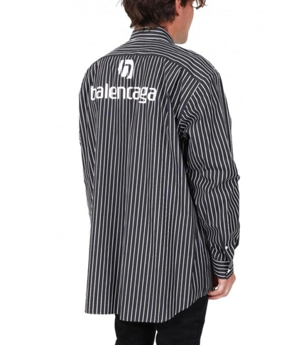 Shop Balenciaga Men's Black Cotton Shirt