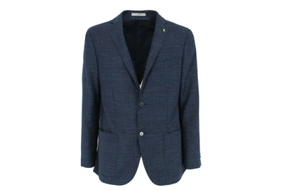Shop Corneliani Men's Blue Cotton Blazer