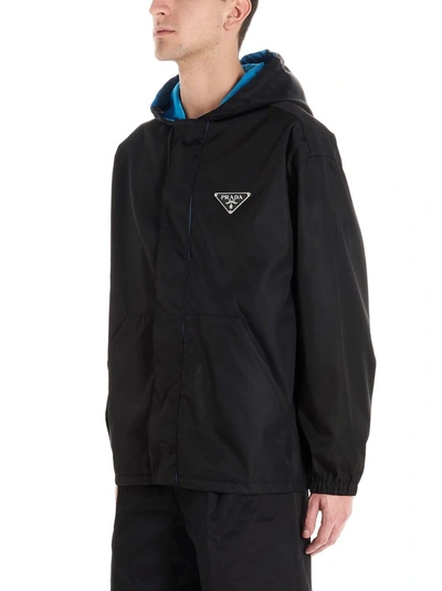 Shop Prada Men's Black Polyamide Outerwear Jacket