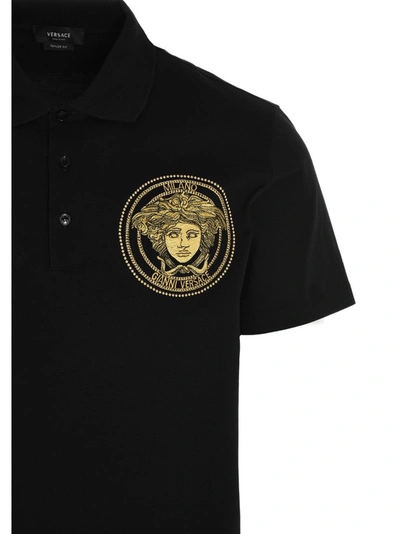 Shop Versace Men's Black Other Materials Polo Shirt